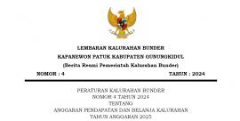 PERATURAN KALURAHAN BUNDER NOMOR 4 TAHUN 2024 TENTANG APBKAL TAHUN ANGGARAN 2025